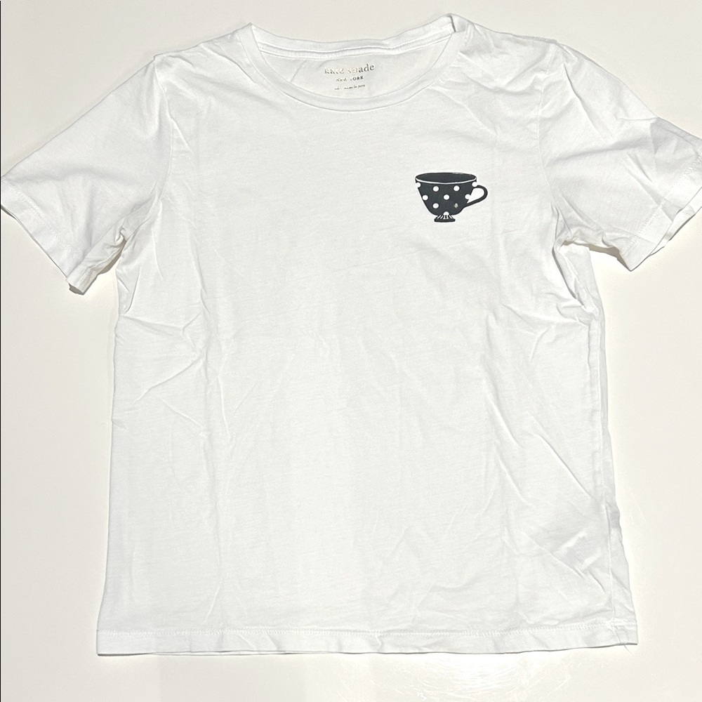 kate spade White Tee with Black Polka Dot Cup